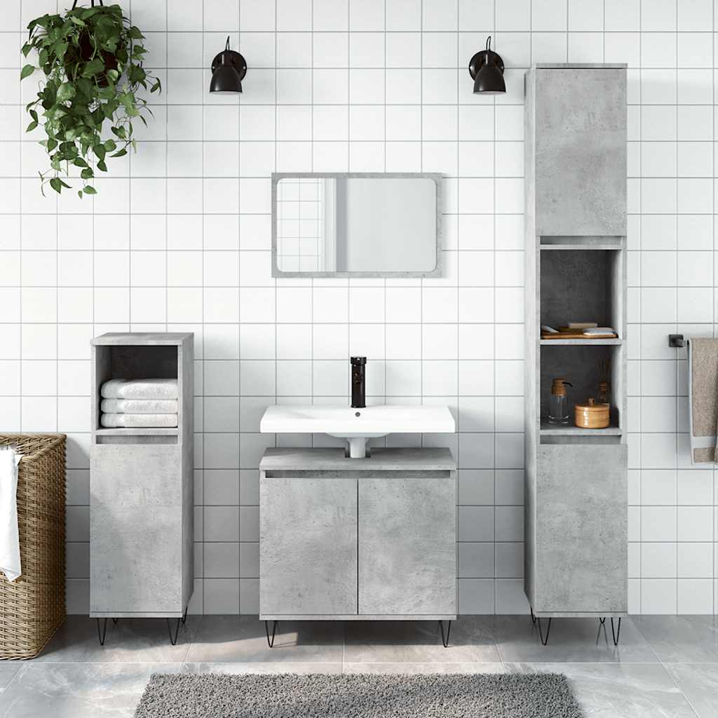 Bathroom Cabinet 58x33x60 cm Engineered Wood Concrete grey