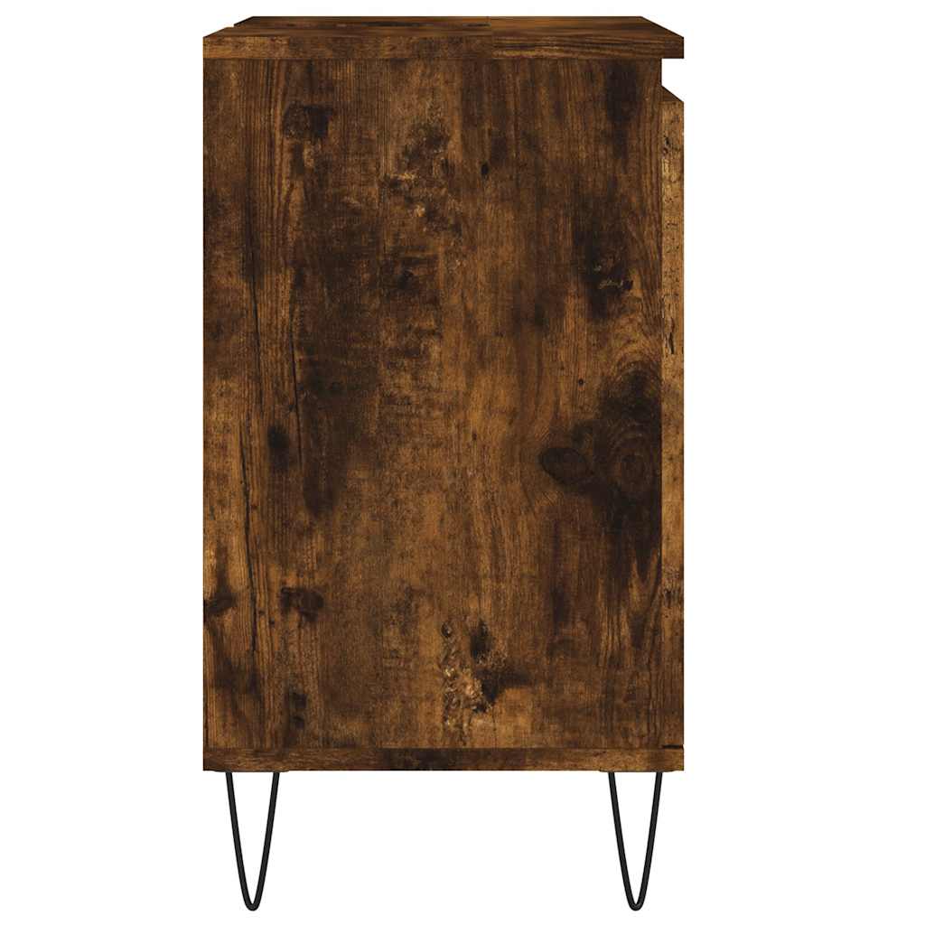 vidaXL Bathroom Cabinet Smoked Oak 58x33x60 cm Engineered Wood 6