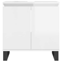 vidaXL Bathroom Cabinet High Gloss White 58x33x60 cm Engineered Wood 4