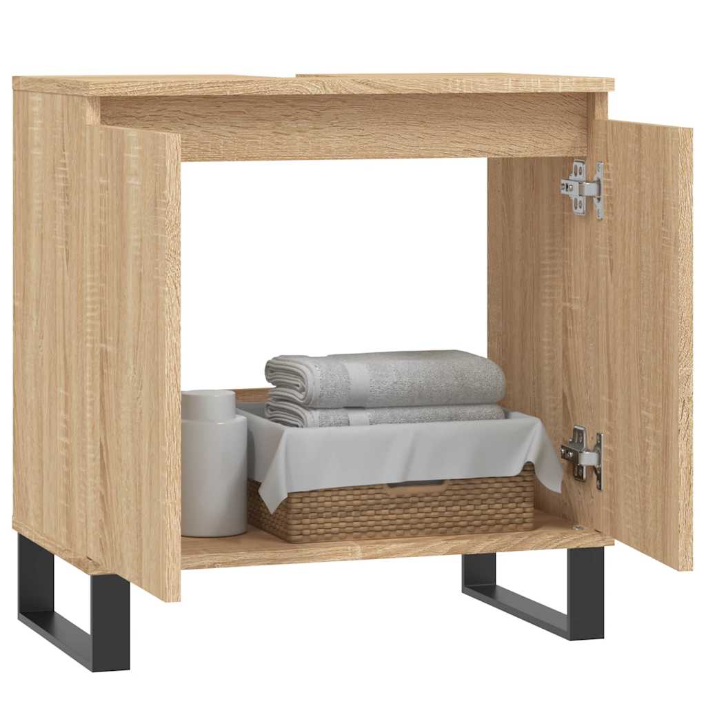 vidaXL Bathroom Cabinet Sonoma Oak 58x33x60 cm Engineered Wood 3