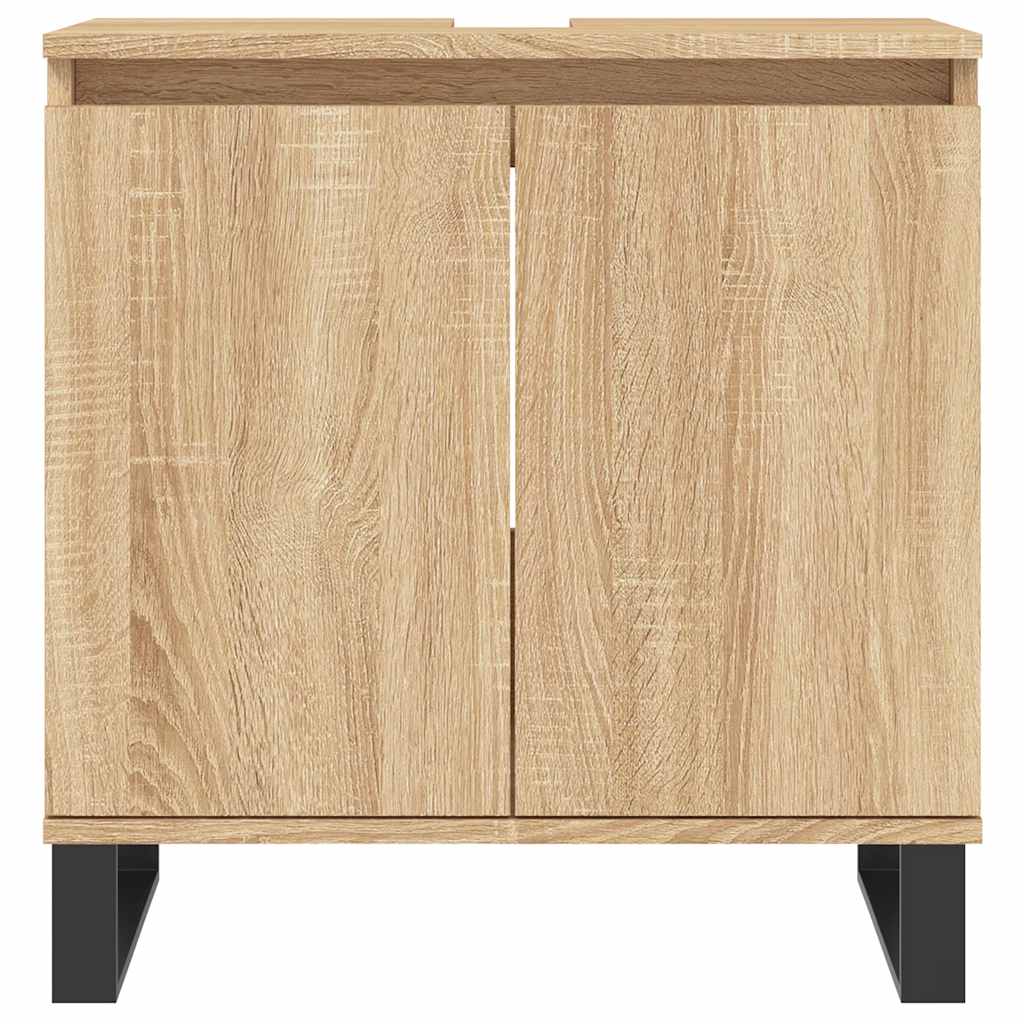 vidaXL Bathroom Cabinet Sonoma Oak 58x33x60 cm Engineered Wood 4