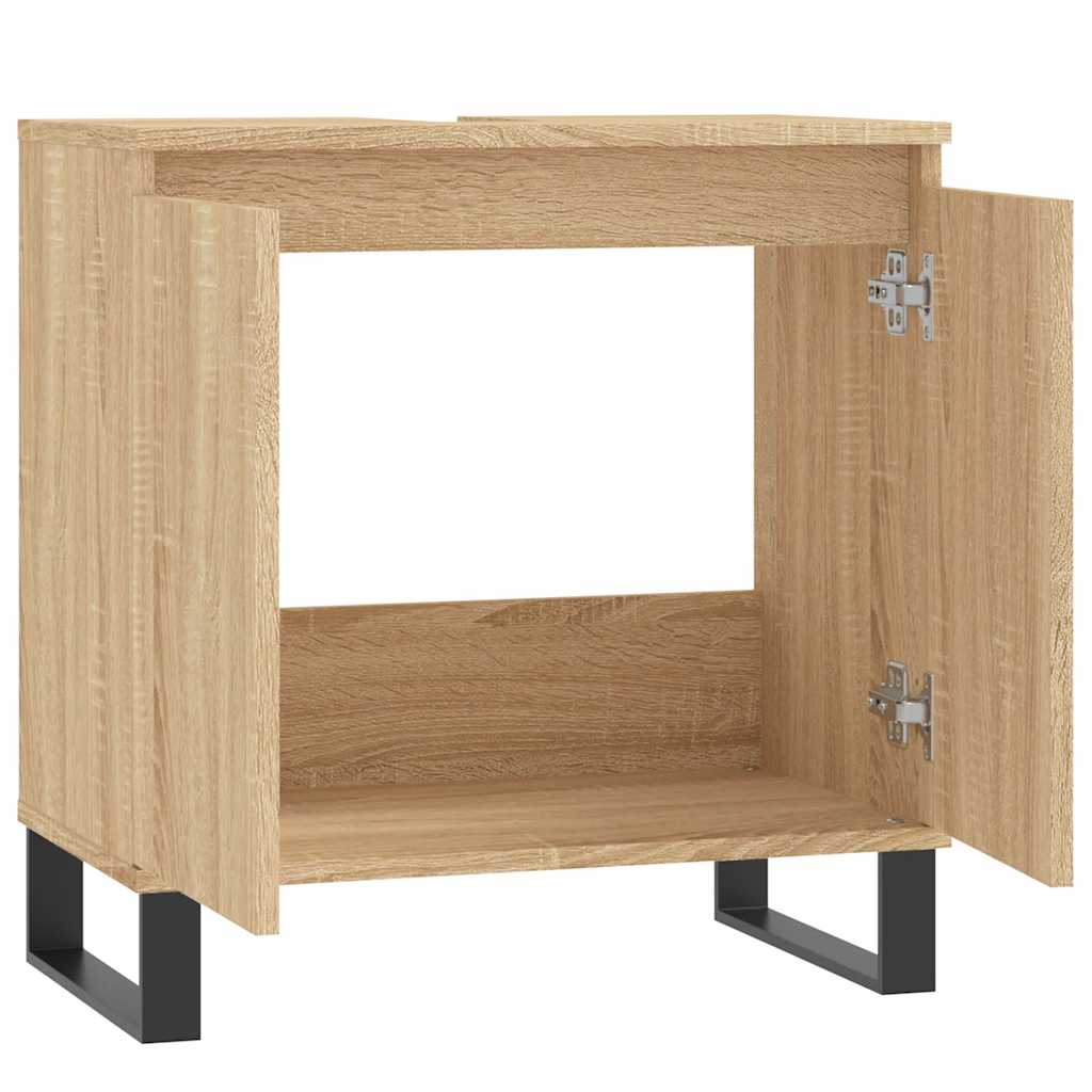 vidaXL Bathroom Cabinet Sonoma Oak 58x33x60 cm Engineered Wood 5