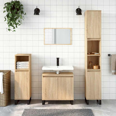 vidaXL Bathroom Cabinet Sonoma Oak 58x33x60 cm Engineered Wood 1