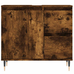 vidaXL Bathroom Cabinet Smoked Oak 65x33x60 cm Engineered Wood 5
