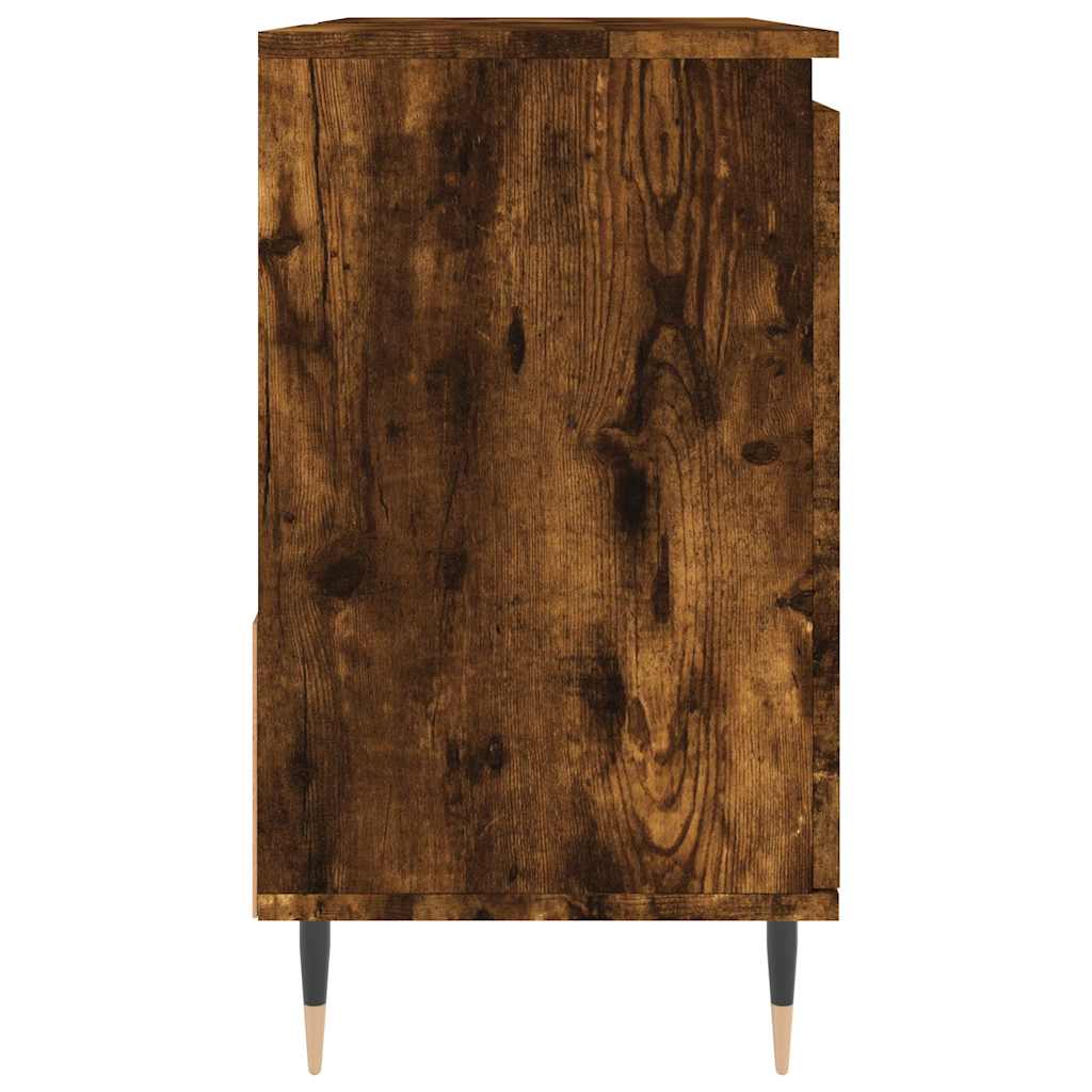 vidaXL Bathroom Cabinet Smoked Oak 65x33x60 cm Engineered Wood 6