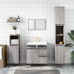 vidaXL Bathroom Cabinet Grey Sonoma 65x33x60 cm Engineered Wood 1