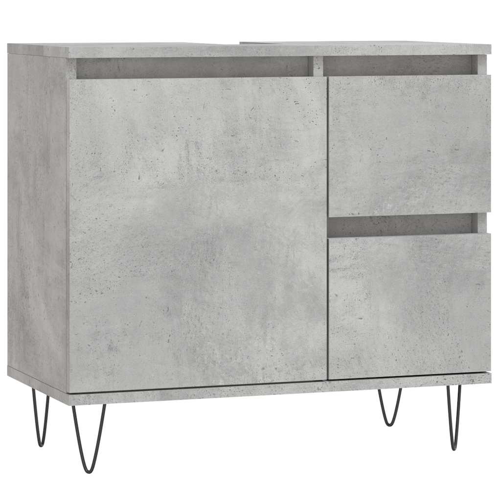 Bathroom Cabinet 65x33x60 cm Engineered Wood Concrete grey