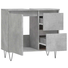 vidaXL Bathroom Cabinet Concrete Grey 65x33x60 cm Engineered Wood 4