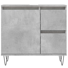 vidaXL Bathroom Cabinet Concrete Grey 65x33x60 cm Engineered Wood 5