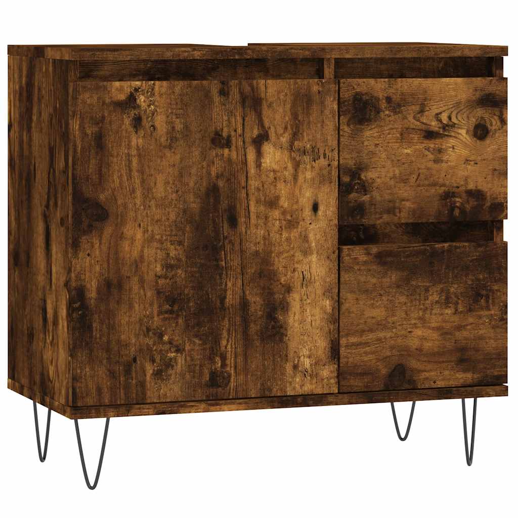 Bathroom Cabinet 65x33x60 cm Engineered Wood Smoked oak
