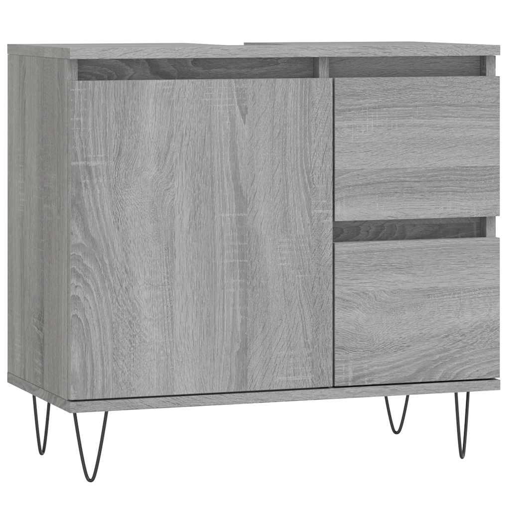 Bathroom Cabinet 65x33x60 cm Engineered Wood Grey sonoma