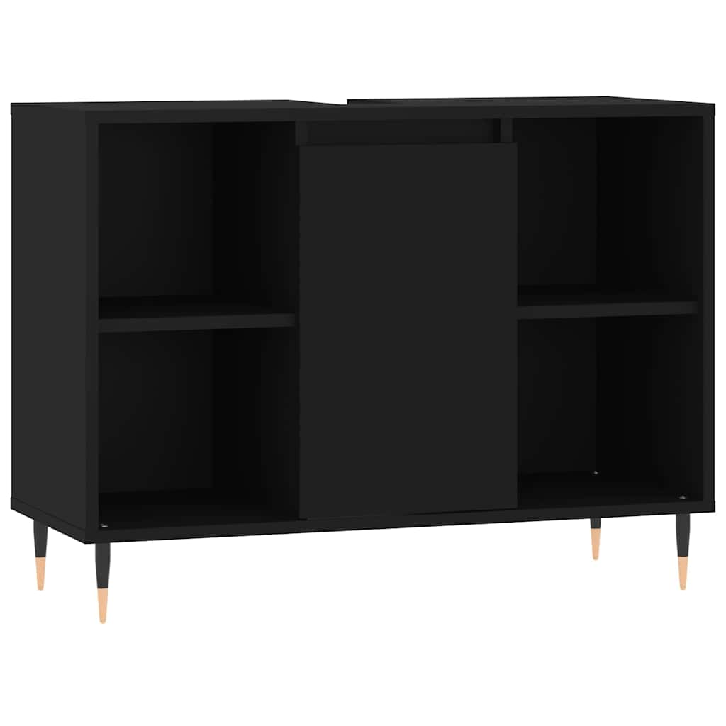 vidaXL Bathroom Cabinet Black 80x33x60 cm Engineered Wood 2