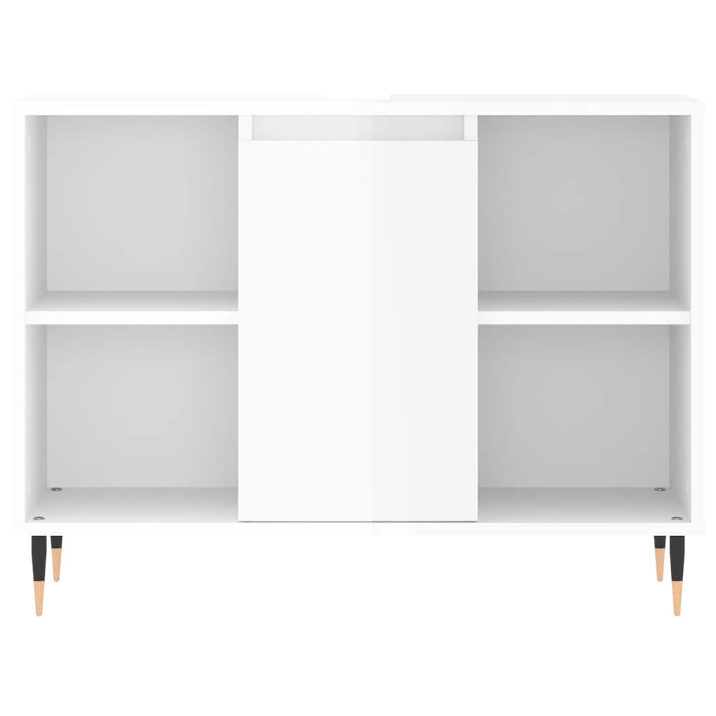 vidaXL Bathroom Cabinet High Gloss White 80x33x60 cm Engineered Wood 6