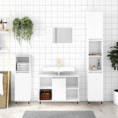 vidaXL Bathroom Cabinet High Gloss White 80x33x60 cm Engineered Wood 1