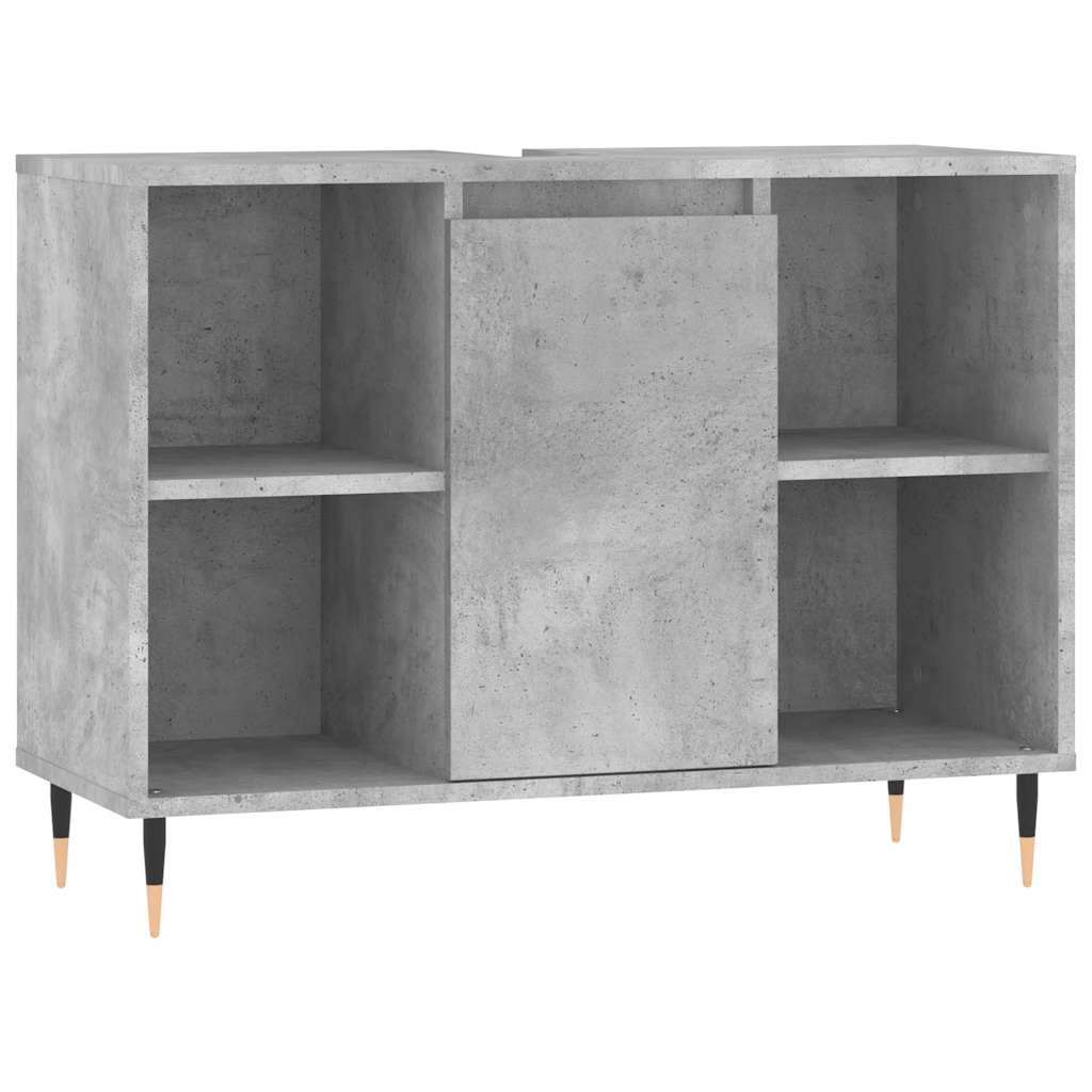 vidaXL Bathroom Cabinet Concrete Grey 80x33x60 cm Engineered Wood 2