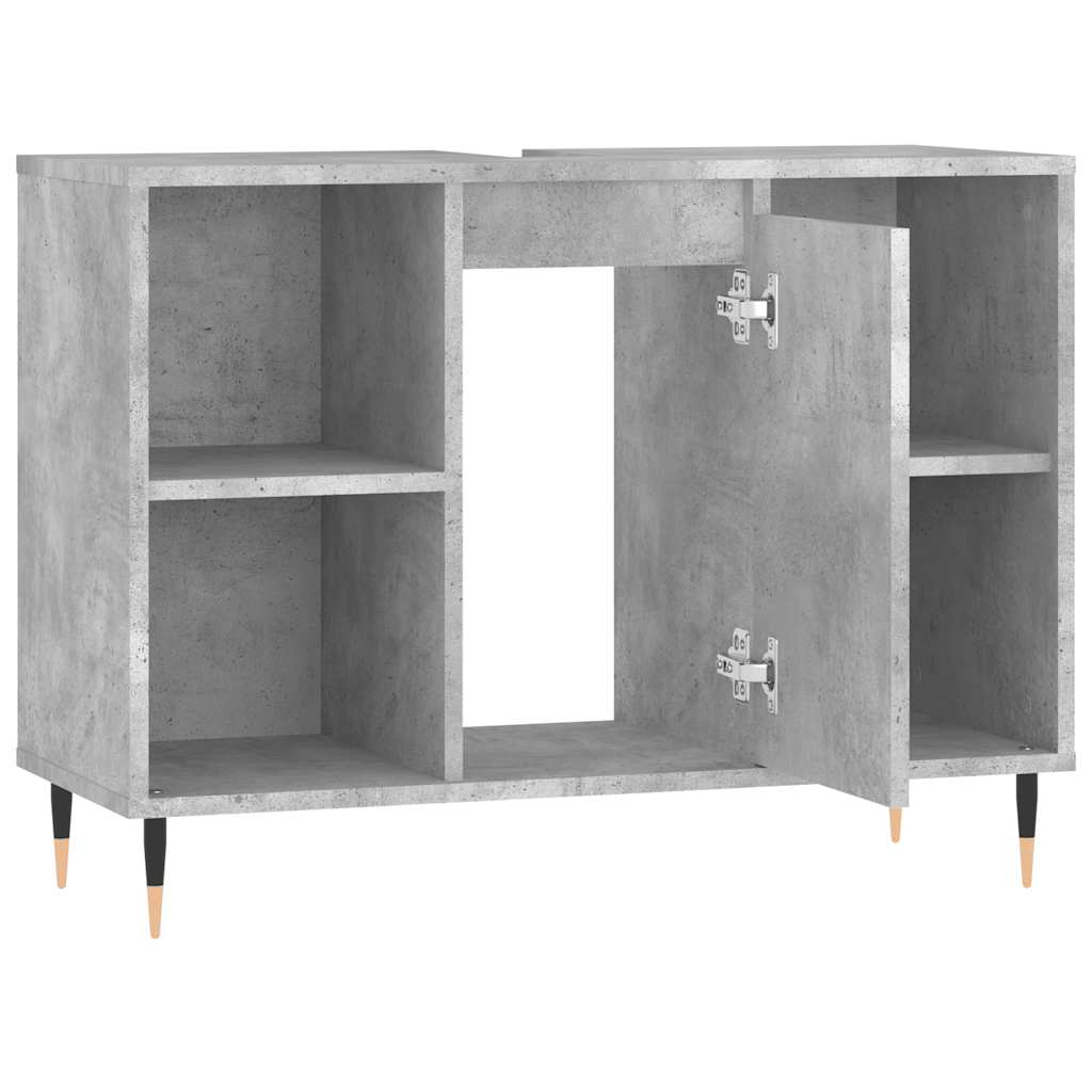 vidaXL Bathroom Cabinet Concrete Grey 80x33x60 cm Engineered Wood 5
