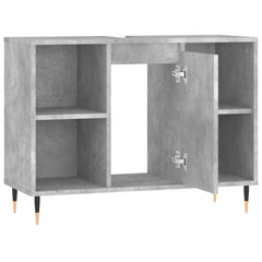 vidaXL Bathroom Cabinet Concrete Grey 80x33x60 cm Engineered Wood 5