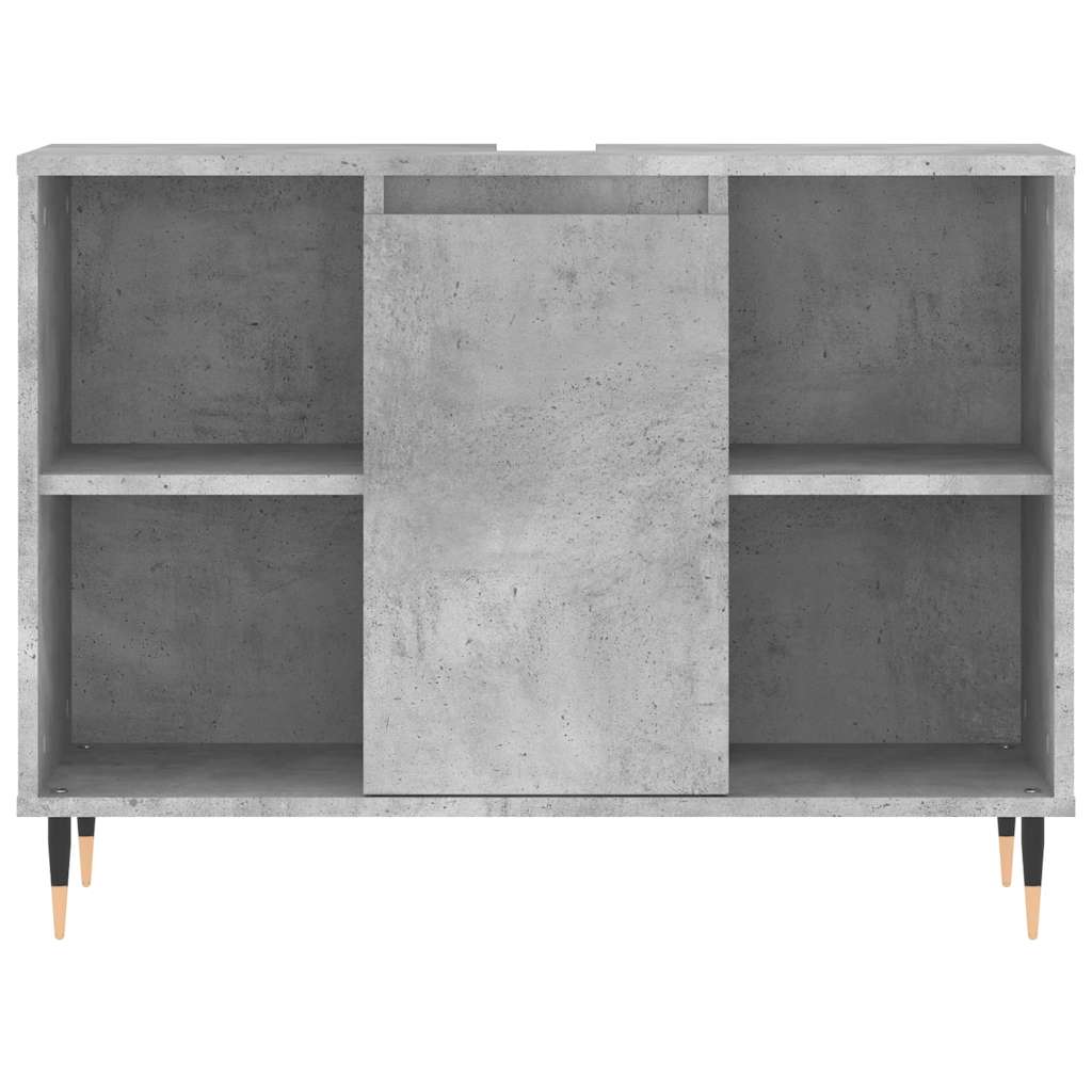 vidaXL Bathroom Cabinet Concrete Grey 80x33x60 cm Engineered Wood 6