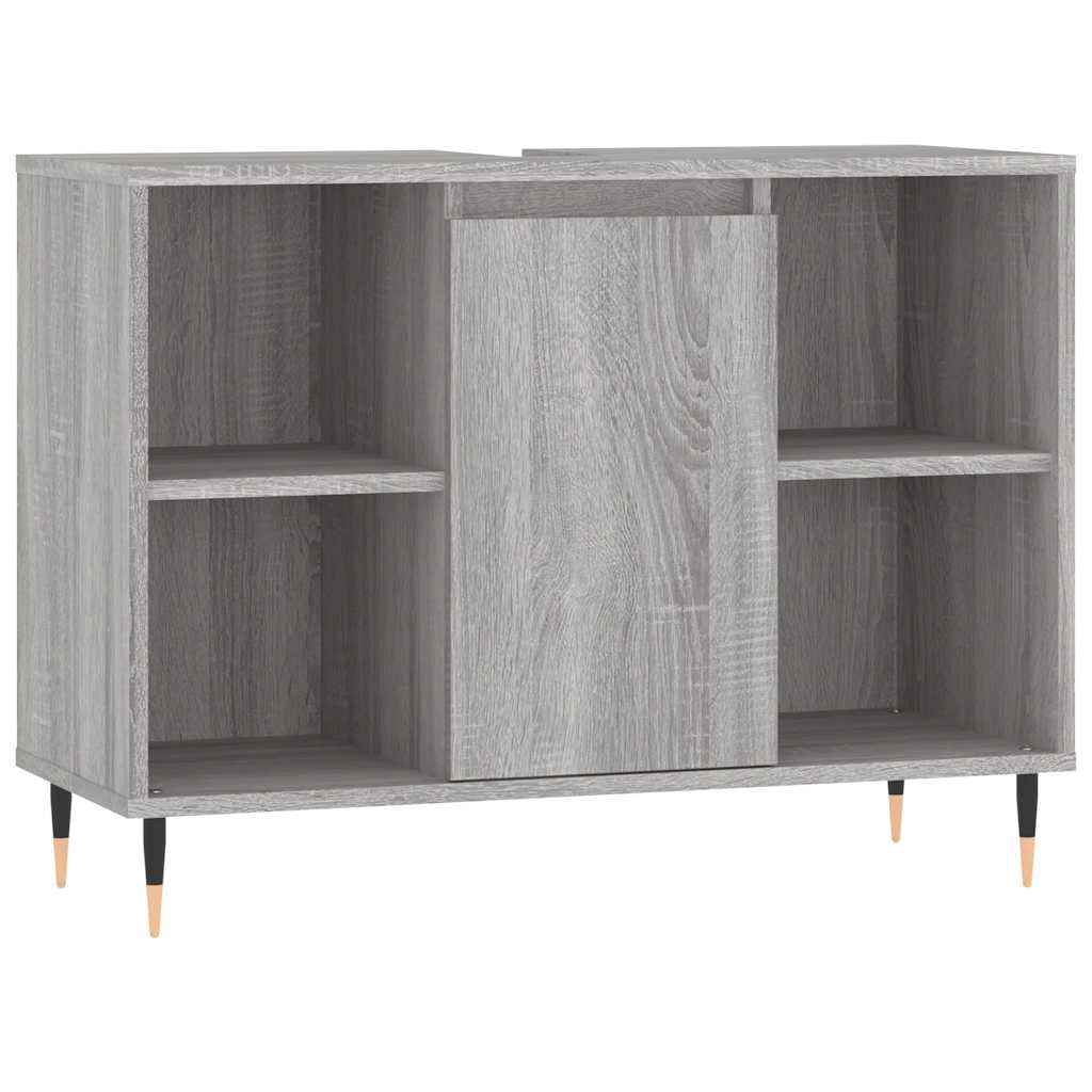 vidaXL Bathroom Cabinet Grey Sonoma 80x33x60 cm Engineered Wood 2