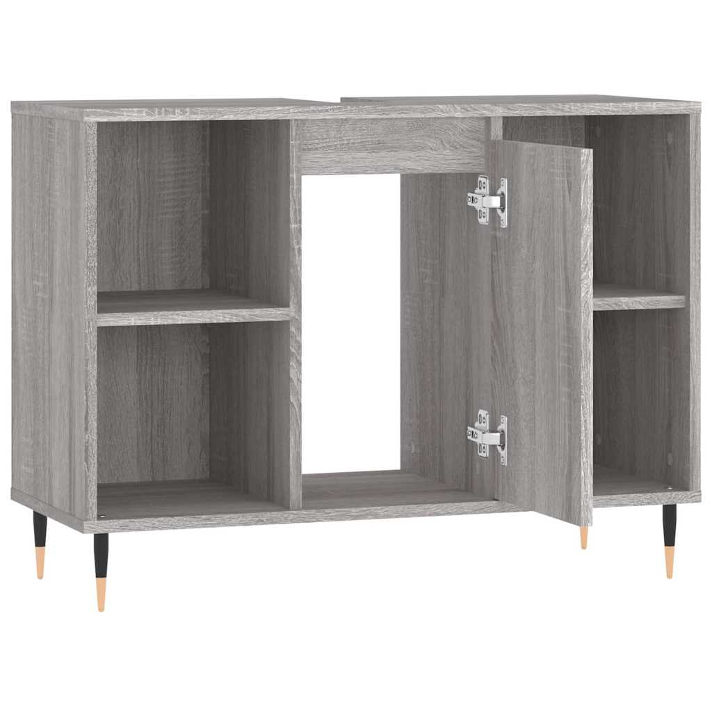 vidaXL Bathroom Cabinet Grey Sonoma 80x33x60 cm Engineered Wood 5
