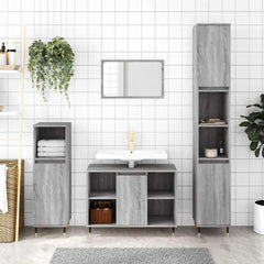 vidaXL Bathroom Cabinet Grey Sonoma 80x33x60 cm Engineered Wood 1