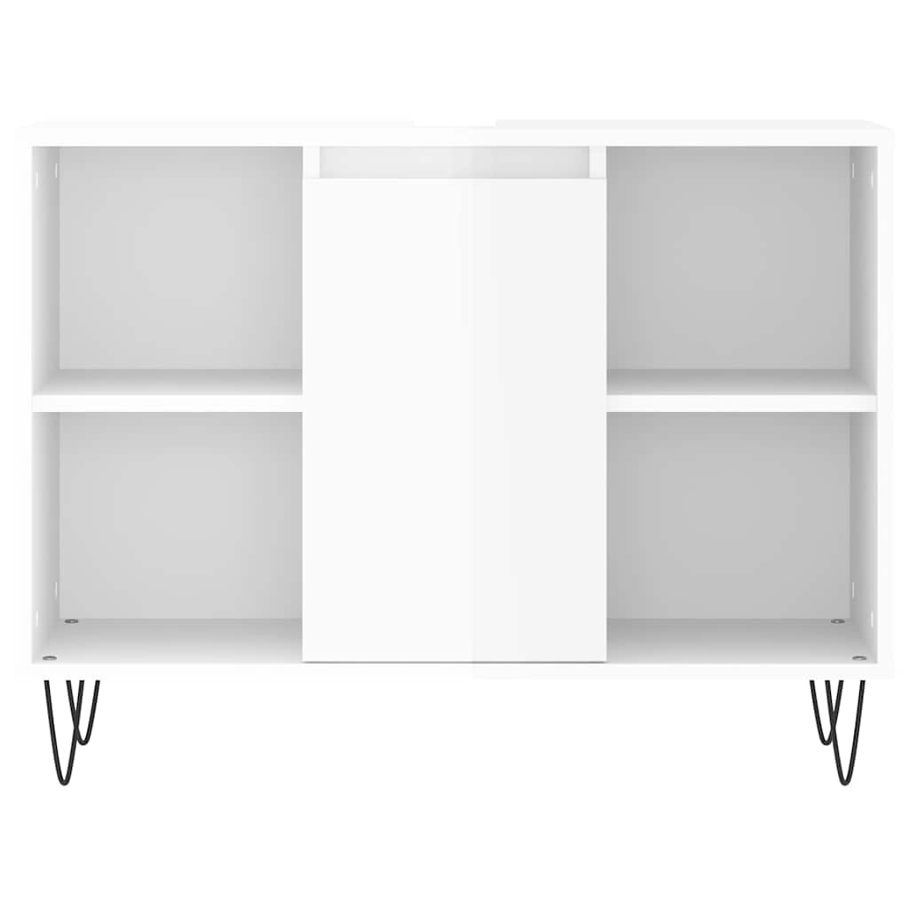 vidaXL Bathroom Cabinet High Gloss White 80x33x60 cm Engineered Wood 5