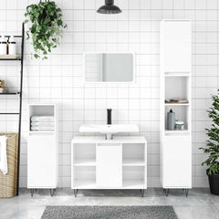 vidaXL Bathroom Cabinet High Gloss White 80x33x60 cm Engineered Wood 1