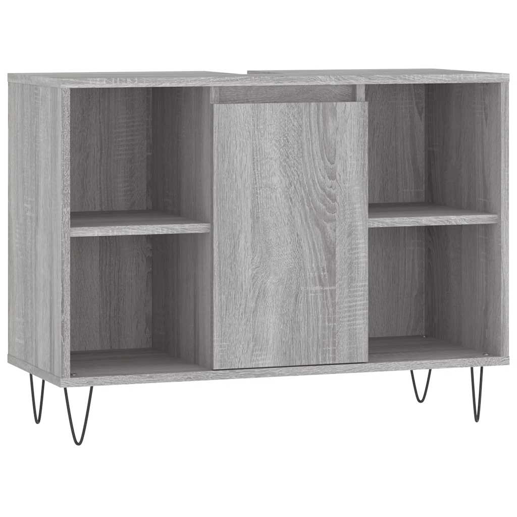vidaXL Bathroom Cabinet Grey Sonoma 80x33x60 cm Engineered Wood 2