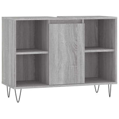vidaXL Bathroom Cabinet Grey Sonoma 80x33x60 cm Engineered Wood 2