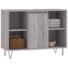 vidaXL Bathroom Cabinet Grey Sonoma 80x33x60 cm Engineered Wood 3