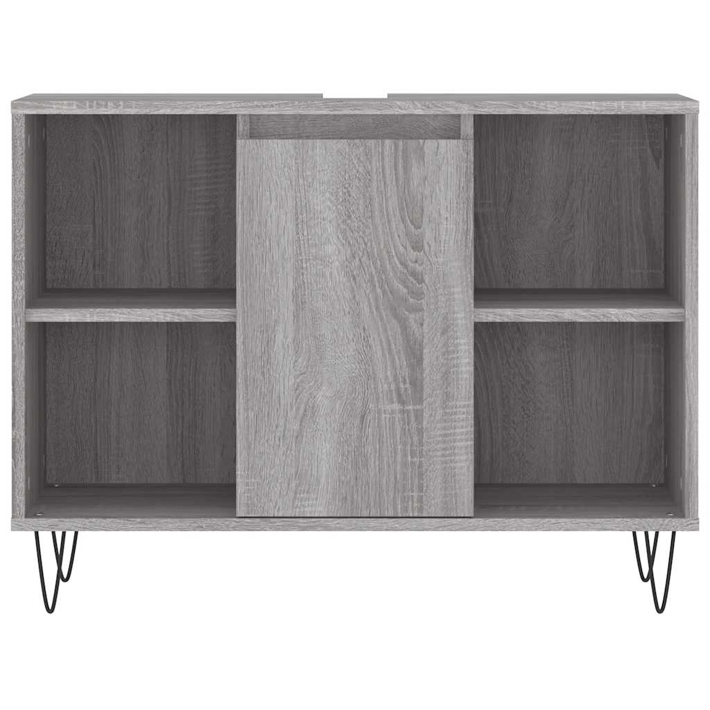 vidaXL Bathroom Cabinet Grey Sonoma 80x33x60 cm Engineered Wood 5