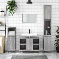 vidaXL Bathroom Cabinet Grey Sonoma 80x33x60 cm Engineered Wood 1