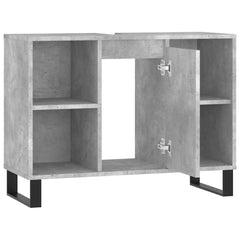 vidaXL Bathroom Cabinet Concrete Grey 80x33x60 cm Engineered Wood 5