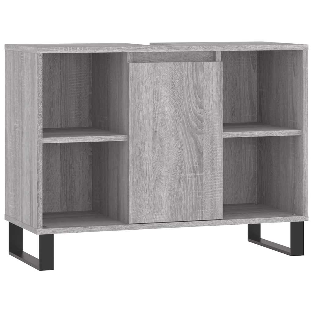 vidaXL Bathroom Cabinet Grey Sonoma 80x33x60 cm Engineered Wood 2