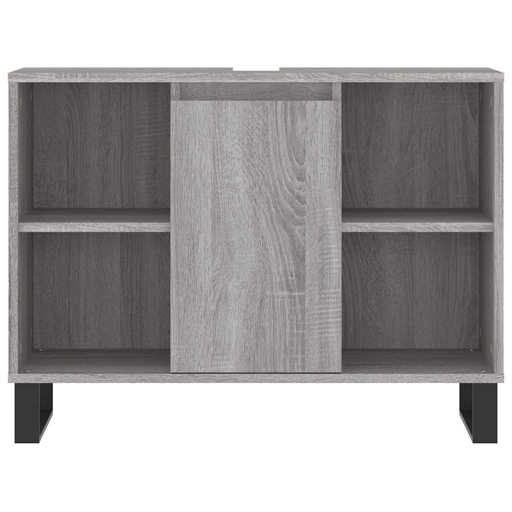 vidaXL Bathroom Cabinet Grey Sonoma 80x33x60 cm Engineered Wood 6