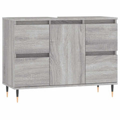 vidaXL Bathroom Cabinet Grey Sonoma 80x33x60 cm Engineered Wood 2