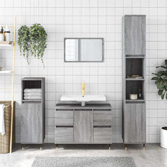 vidaXL Bathroom Cabinet Grey Sonoma 80x33x60 cm Engineered Wood 1