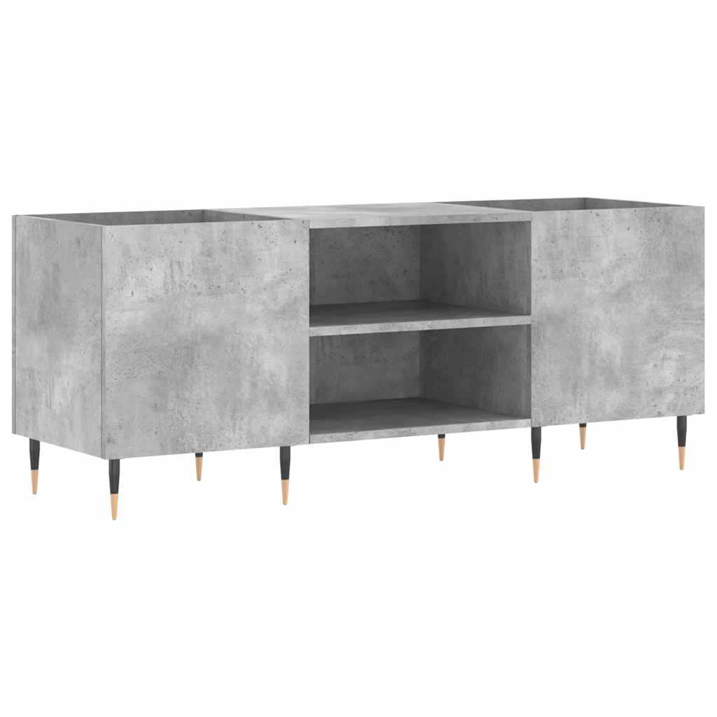 Record Cabinet 121x38x48 cm Engineered Wood Concrete grey