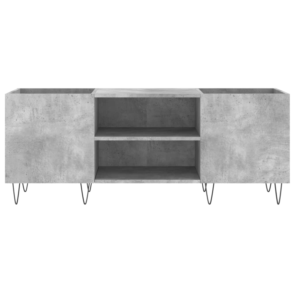 vidaXL Record Cabinet Concrete Grey 121x38x48 cm Engineered Wood 4