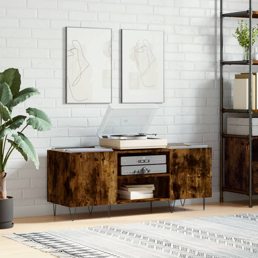 Record Cabinet Smoked Oak Engineered Wood