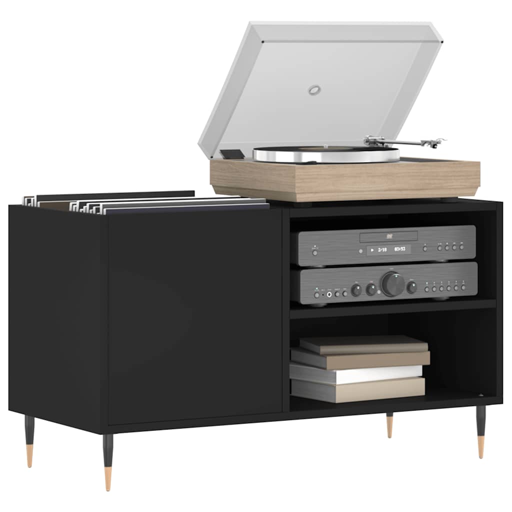 vidaXL Record Cabinet Black 85x38x48 cm Engineered Wood 3
