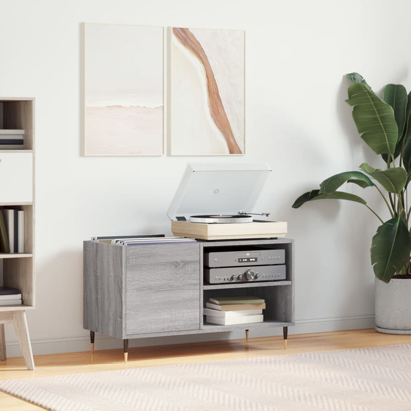 Record Cabinet Grey Sonoma 85x38x48 cm Engineered Wood