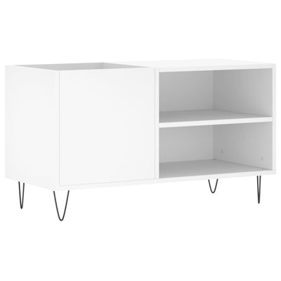 Record Cabinet White 85x38x48 cm Engineered Wood