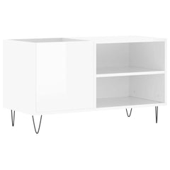 vidaXL Record Cabinet | High gloss white | Engineered wood, iron | 85x38x48 cm 2