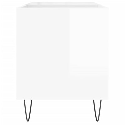 Record Cabinet High Gloss White 85x38x48 cm Engineered Wood