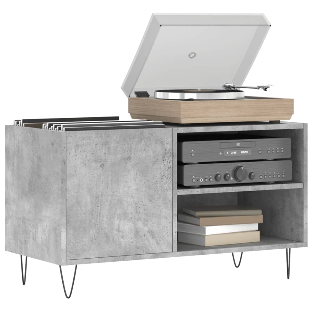 vidaXL Record Cabinet | Concrete grey | Engineered wood, iron | Medium 3