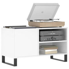 vidaXL Record Cabinet | White | Engineered Wood, Iron | Medium 3