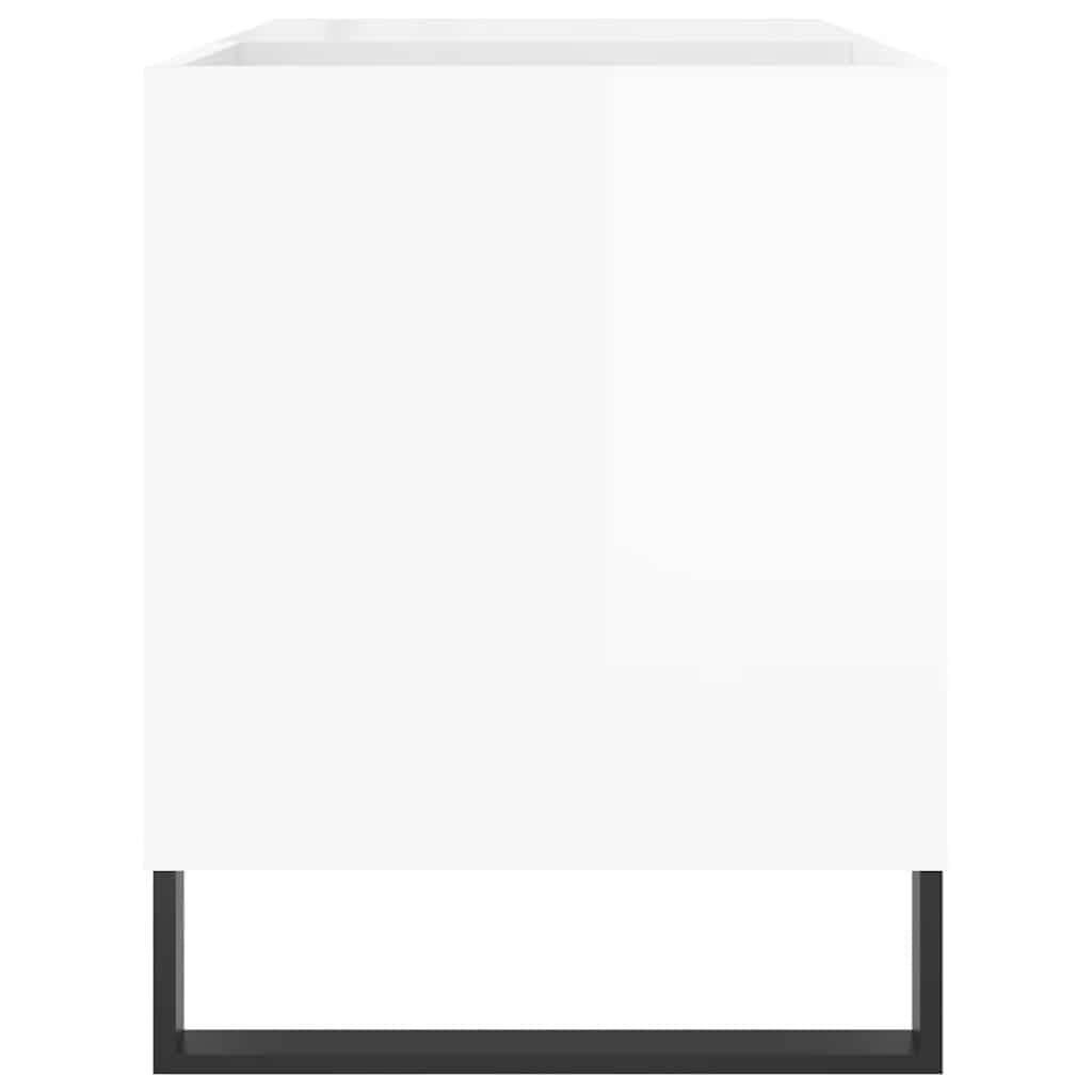 vidaXL Record Cabinet | Glossy White | Engineered Wood, Iron | Medium 5