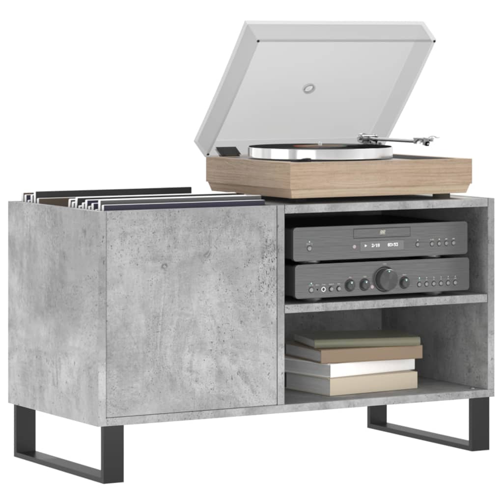 vidaXL Record Cabinet Concrete Grey 85x38x48 cm Engineered Wood 3