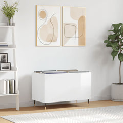 vidaXL Record Cabinet High Gloss White 74.5x38x48 cm Engineered Wood 1